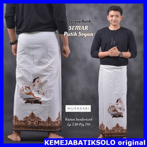 Jual Semar Putih Sogan Sarung Batik Pria Solo Modern Premium Katun