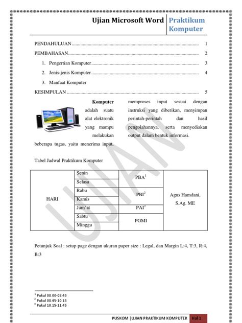 Kumpulan Latihan Praktikum Microsoft Word Riset