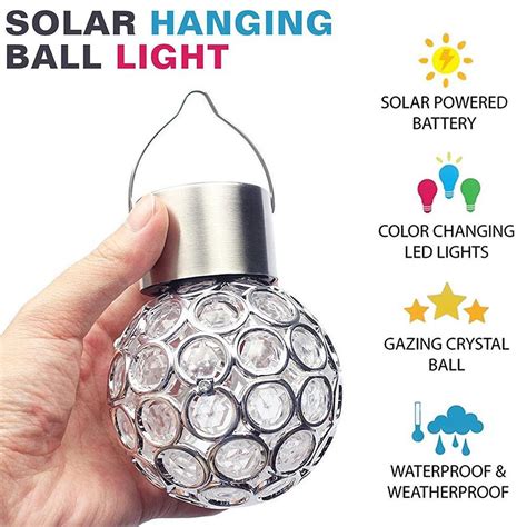 Led Solar Power Glas Bal Kristal Opknoping Licht K Grandado