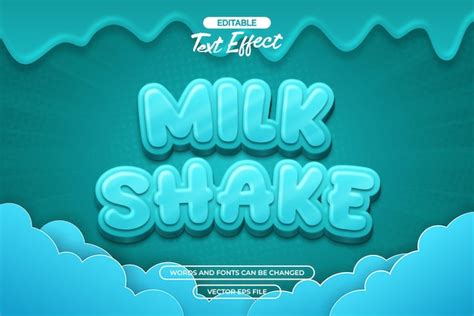 Premium Vector Milk Shake Editable Text Effect Vector