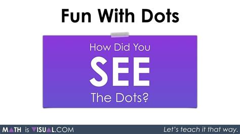 Conceptual Subitizing With Dot Cards Part 2 Math Is Visual