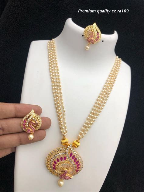 Pin By Arunachalam On Gold Pearl Necklace Designs Gold Necklace