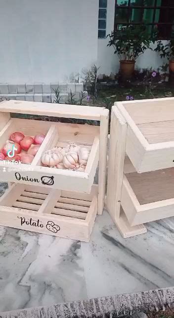 RAK BAWANG KAYU PALLET 2 TINGKAT RAK DAPUR SERBAGUNA Lazada