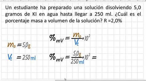 Calculando El Porcentaje Masa A Volumen Youtube