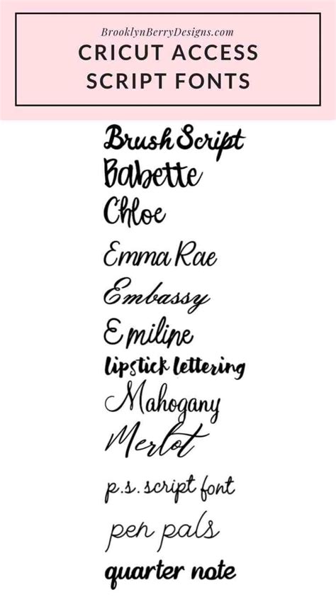 Cricut Calligraphy Font Names Design Talk