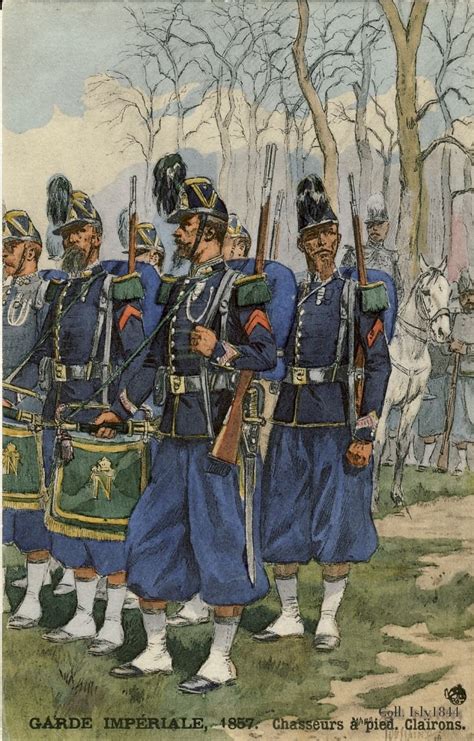 French Imperial Guard Chasseurs A Pied Clarions 1857 Armée Française Histoire Militaire