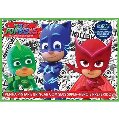 Livro Pj Masks Prancheta Para Colorir Infantojuvenil 2 Shopee Brasil