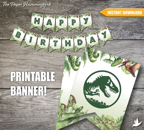 Jurassic World Birthday Banner Jurassic Park Birthday Banner Etsy