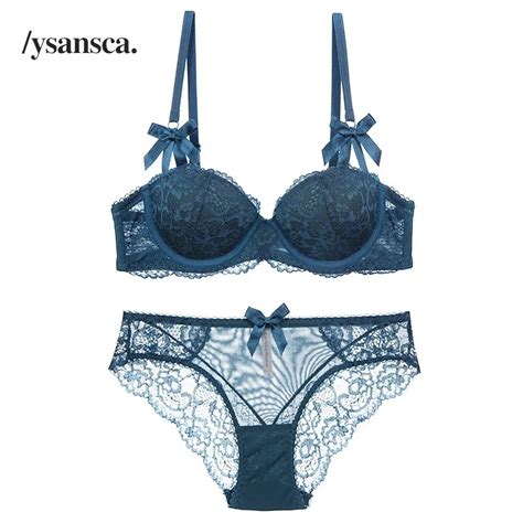 Abc Cup Sexy Women Bra Set Ultra Thin Lace Embroidery Push Up Bra Panty