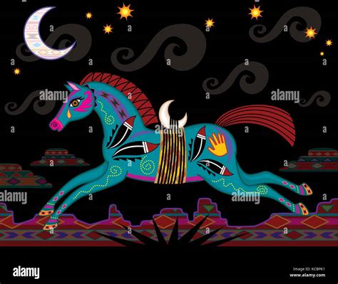 Native American On Horse Painting