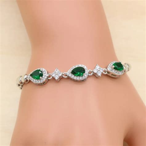 Pulsera De Plata De Circonia C Bica Para Mujer Brazalete De Plata 925