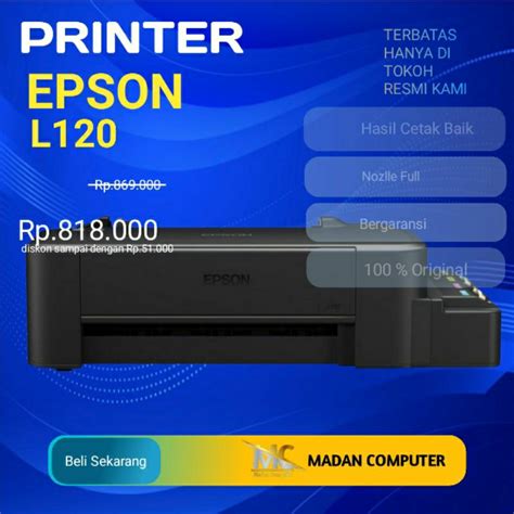 Jual Printer Epson L120 Print Cetak Warna Normal Siap Pakai Second