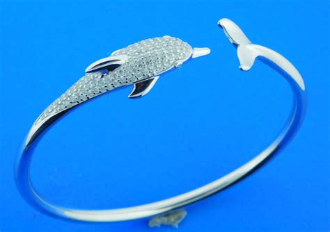 Alamea Dolphin Bangle Bracelet Sterling Silver Island Sun Jewelry