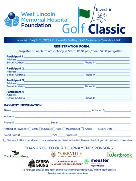 Fillable Online Golf Classic At Rivercrest Golf Club Preserve Golfer