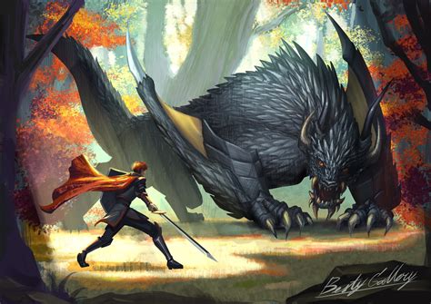 Artstation Knight Vs Dragon