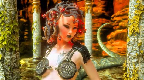 Wallpaper Candi Cgi Gaun Mode Medusa Mitologi Musim Gugur