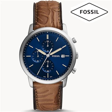 Buy Fossil Fs Minimalist Chronograph Tan Eco Leather Watch Brown