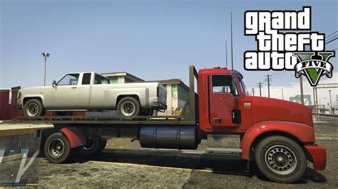 GTA V Next Gen PS4 Trying To Transport A Pickup Truck On The Flatbed