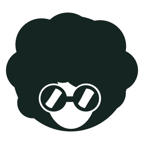 70s afro glasses silhouette - Transparent PNG & SVG vector file