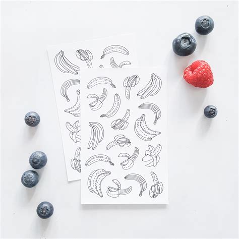 bananas coloring stickers - cool stickers from Anna Grunduls Design