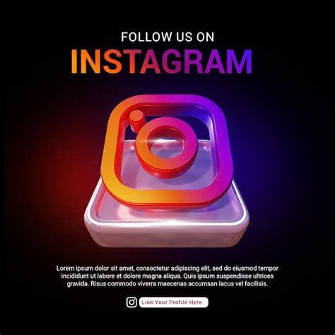 Premium Psd Follow And Find Us On Instagram Glossy 3d Render Icon