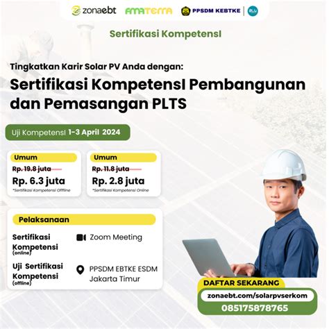 Sertifikasi Kompetensi Solar PV PPSDM KEBTKE Zonaebt