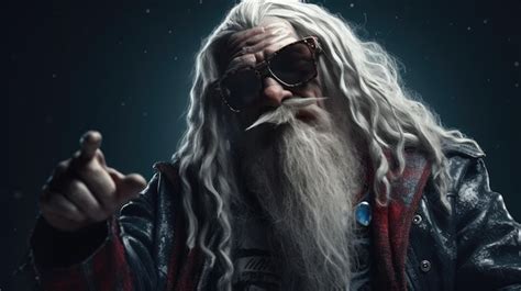 Premium Ai Image A Man With Long Hair And A Beard Wearing Sunglasses