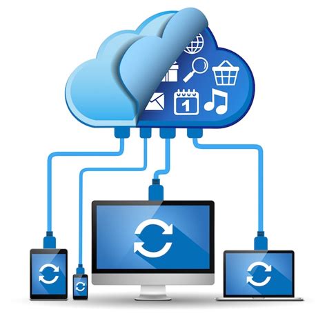 Premium Vector Devices Connected To The Cloud Cloud Computing Concept