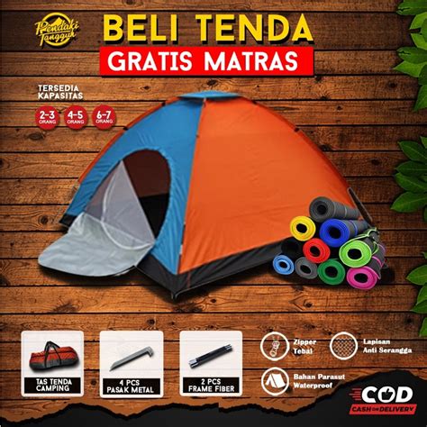 Jual Tenda Camping Camp Kemping Dome Single Layer 2P 2 Orang Anti Air