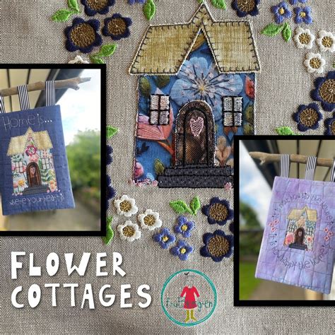 Appliqu Flower Cottages Machine Embroidery Sizes Single Designs