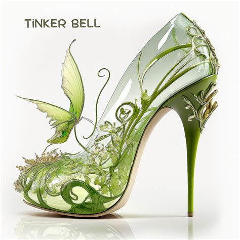 Tinker Bell Fairy Shoes Whimsical Shoes Crazy Shoes