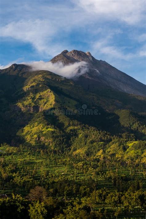 Mount Merapi Indonesia Volcano Landscape View Stock Image Image Of