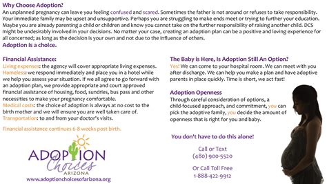 Birth Mother Brochure Adoption Choices Of Arizona