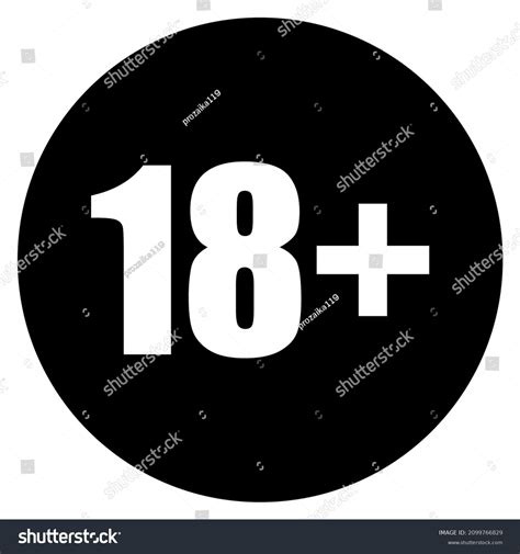 18 Plus Icon Black Circle Isolated Stock Vector Royalty Free 2099766829