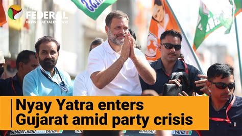 Bharat Jodo Nyay Yatra Enters Gujarat Amid Exodus Of Congress Mlas