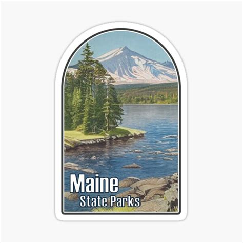 Maine State Parks Illustration Sticker For Sale By Dzzt Redbubble