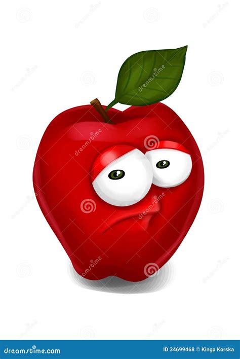 Sad Apple Stock Illustration Illustration Of Unhappiness 34699468