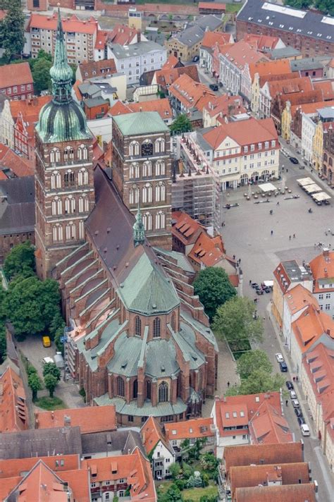 Hansestadt Stralsund Von Oben Altstadtbereich Und Innenstadtzentrum