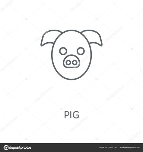 Pig Linear Icon Pig Concept Stroke Symbol Design Thin Graphic Stock