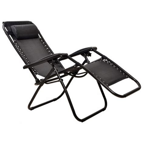 Elevon Adjustable Outdoor Zero Gravity Recliner Lounge Chair Black