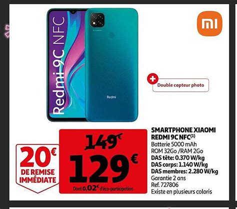 Promo Smartphone Xiaomi Redmi 9c Nfc Chez Auchan ICatalogue Fr