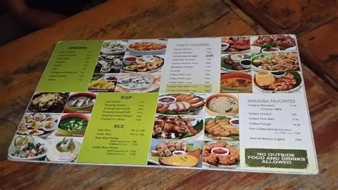 Menu At Lantaw Busay Restaurant Cebu City