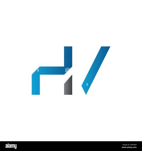 Letter Hv Logo Design Vector Template Initial Linked Letter Hv Vector