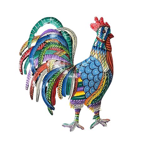 painted blue rooster etsy