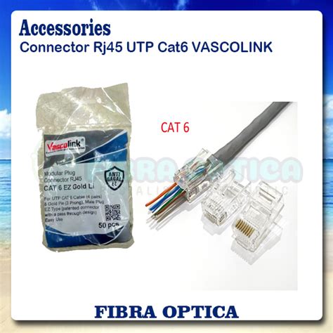 Connector Rj Utp Cat Vascolink Ez Gold Contents Anti Fail