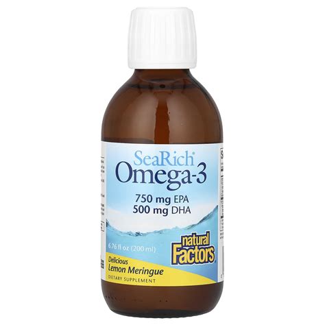 Natural Factors SeaRich Omega 3 Delicious Lemon Meringue 6 76 Fl Oz