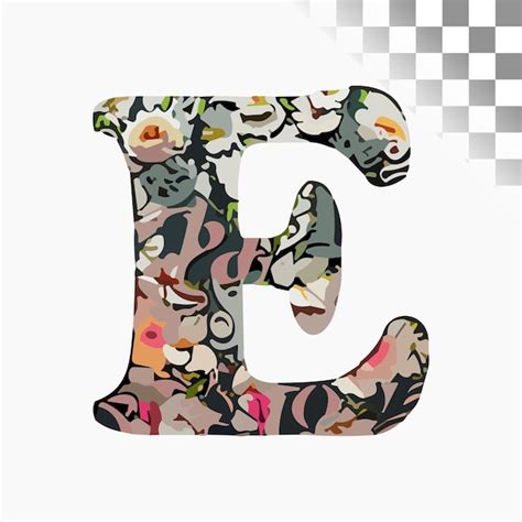 Premium Vector E Letter Design Stylish Font Floral Wallpaper Alphabet