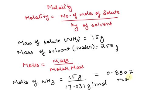 SOLVED A Solution Is Prepared By Dissolving 15 G NH3 In 250 G Water