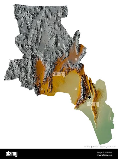 Shape of Catamarca, province of Argentina, with its capital isolated on white background ...