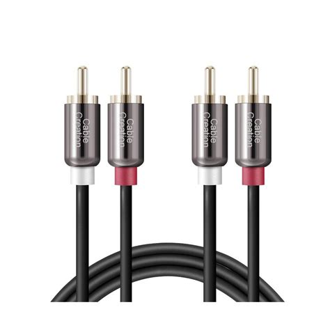 2 Rca Plug Male To Male Stereo Audio Cable Cablecreation